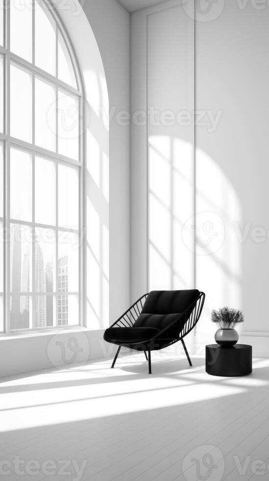 ai generiert modern minimalistisch Leben Zimmer Innere, ai foto