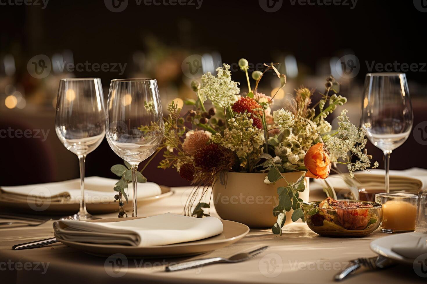ai generiert modern elegant Veranstaltung Tabelle und Besteck Rahmen im ein minimalistisch Stil Werbung Essen Fotografie foto