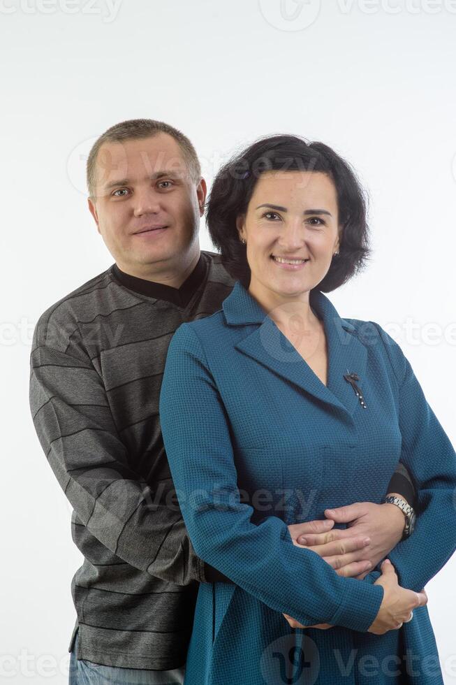 Studio Porträt von Mann und Ehefrau glücklich Familie 3 foto