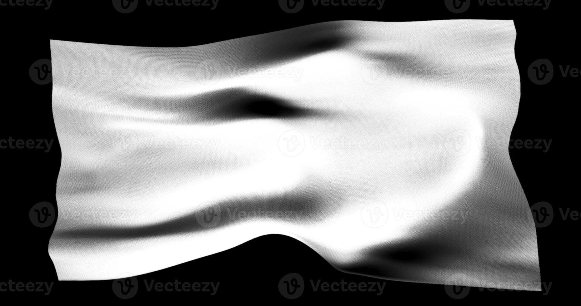Weiß Flagge isoliert realistisch winken. Baumwolle Stoff Textur foto