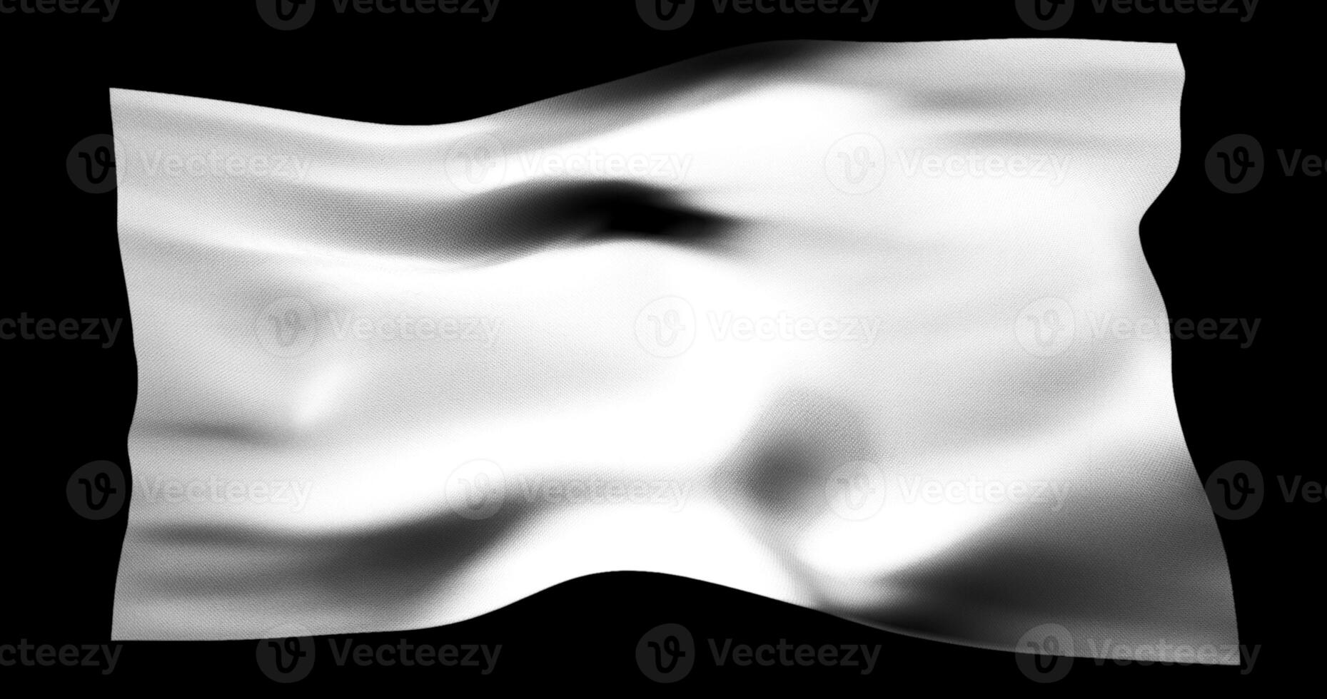 Weiß Flagge isoliert realistisch winken. Baumwolle Stoff Textur foto