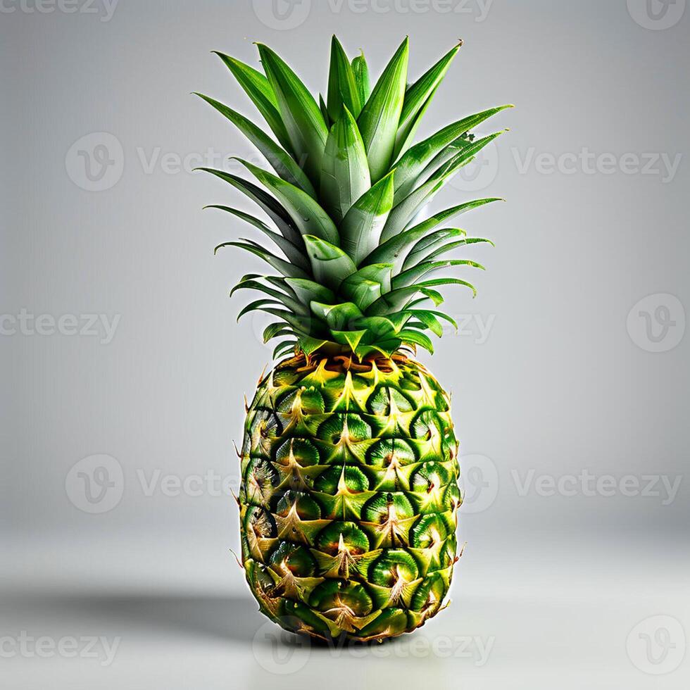 ai generiert ein Ananas auf ein Weiß Hintergrund foto