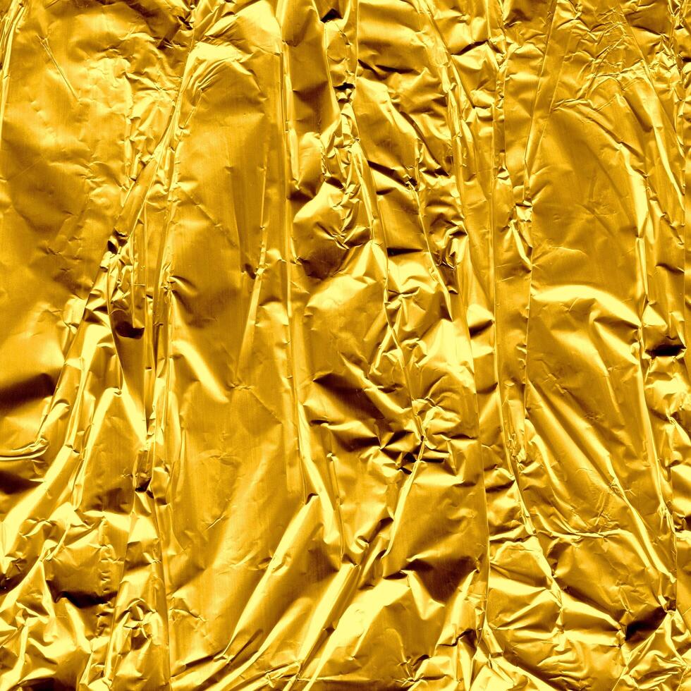 zerknittert Gold Papier Textur foto
