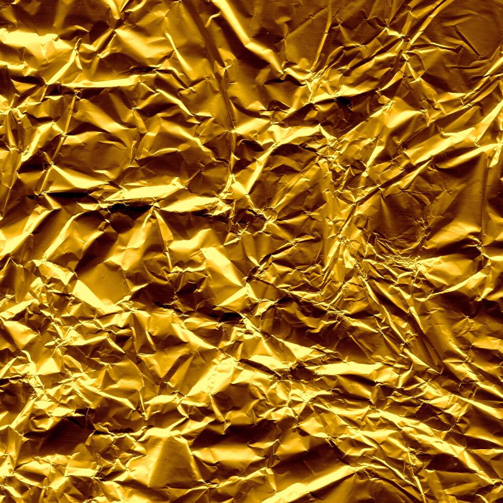 zerknittert Gold Papier Textur foto