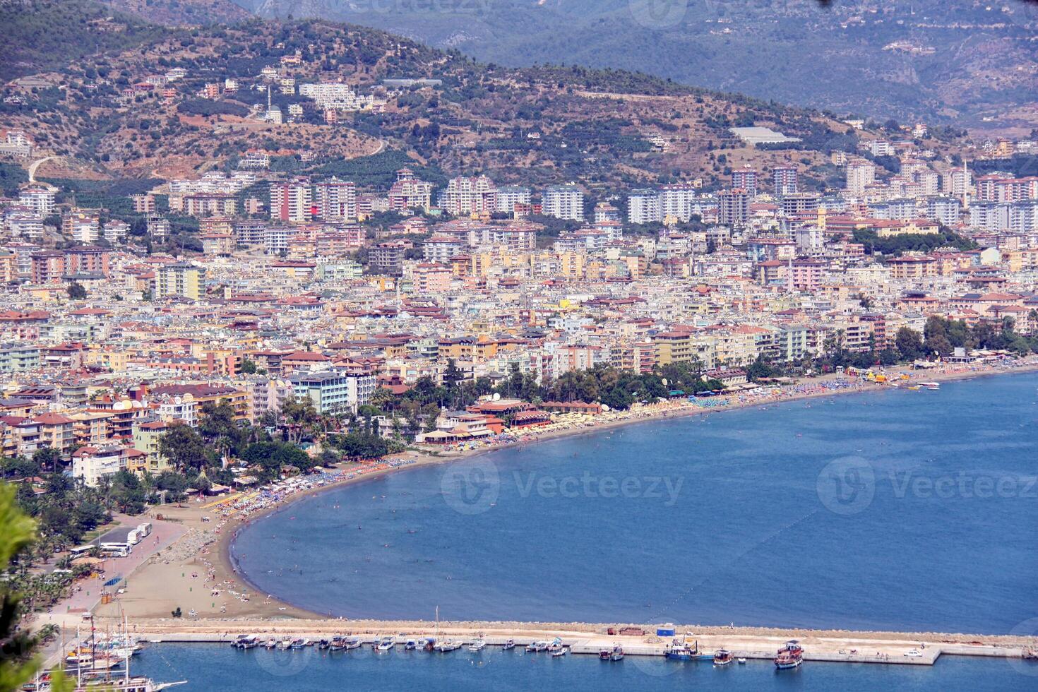 Hafen Alanya und rot Backstein Turm foto