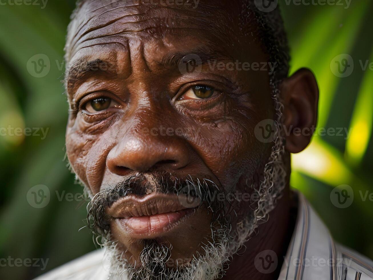 ai generiert Nahansicht Porträt von das Mann von Jamaika foto