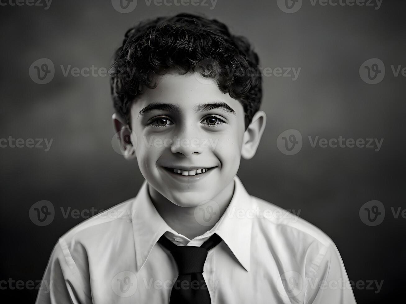 ai generiert Porträt von das süß jüdisch Junge foto