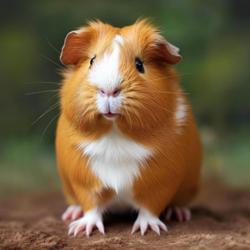 ai generiert Guinea Schwein auf dunkel Hintergrund. foto