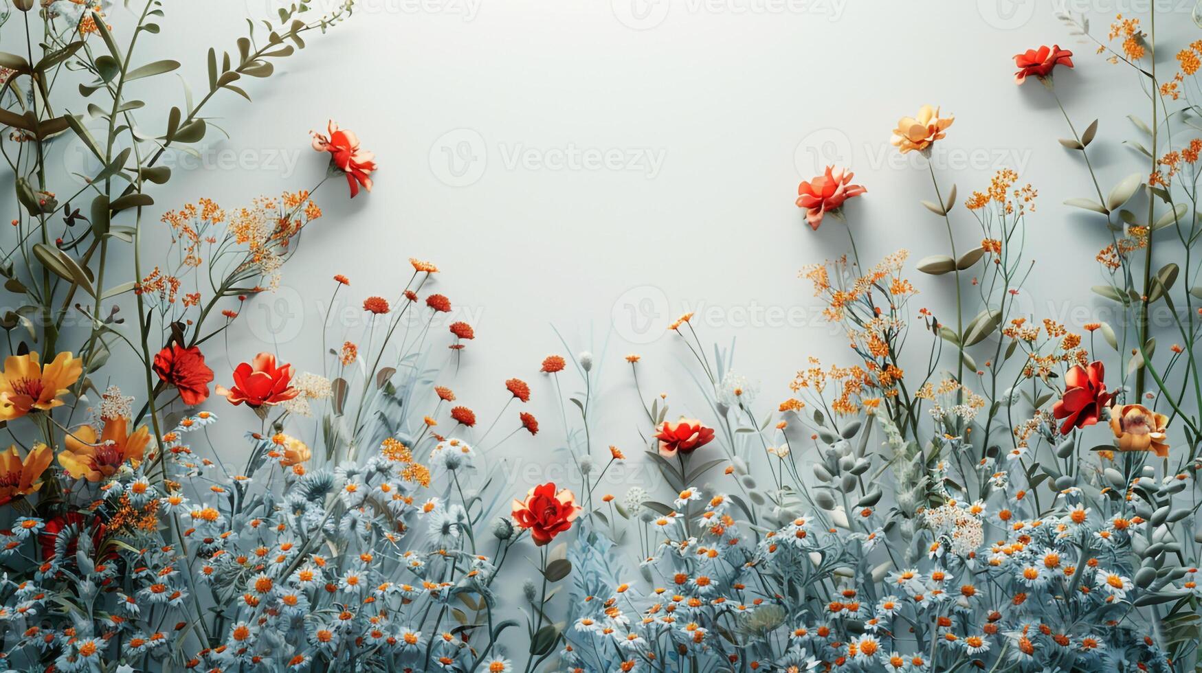 ai generiert Frühling Gelassenheit elegant Hochzeit feierlich Gruß Karte geschmückt mit Blumen auf ein Licht foto