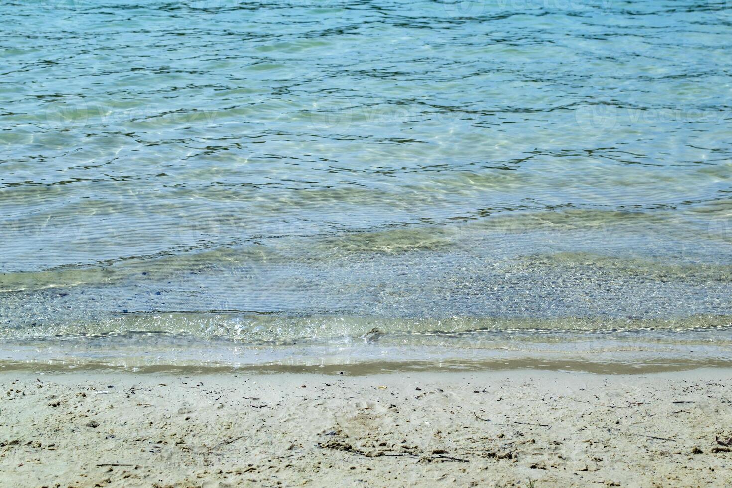 azurblau Küste. sauber Wasser. Sommer- Strand im Sonnenschein. foto