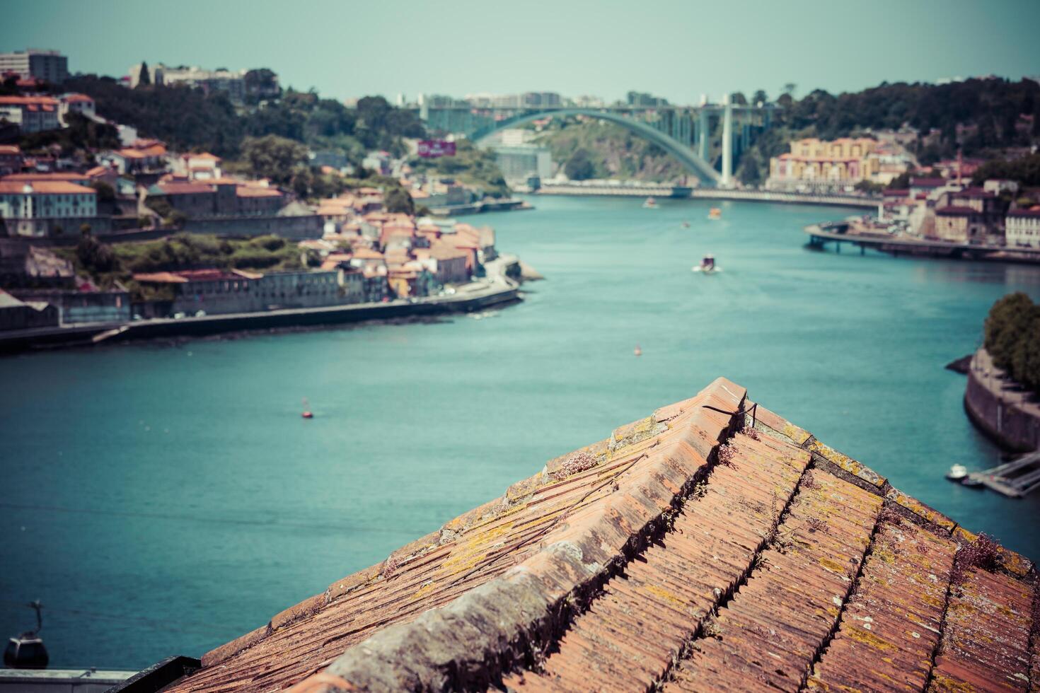 Panorama von porto alt Stadt, Dorf und Duo Fluss. Portugal foto