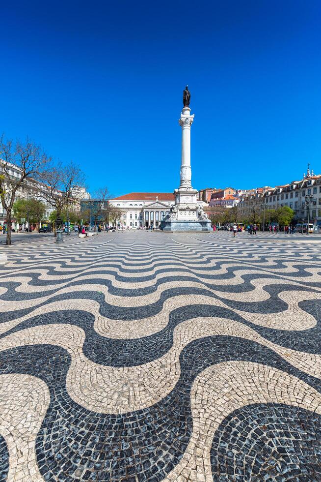 Lissabon, Portugal Stadtbild beim Rossio Quadrat. foto