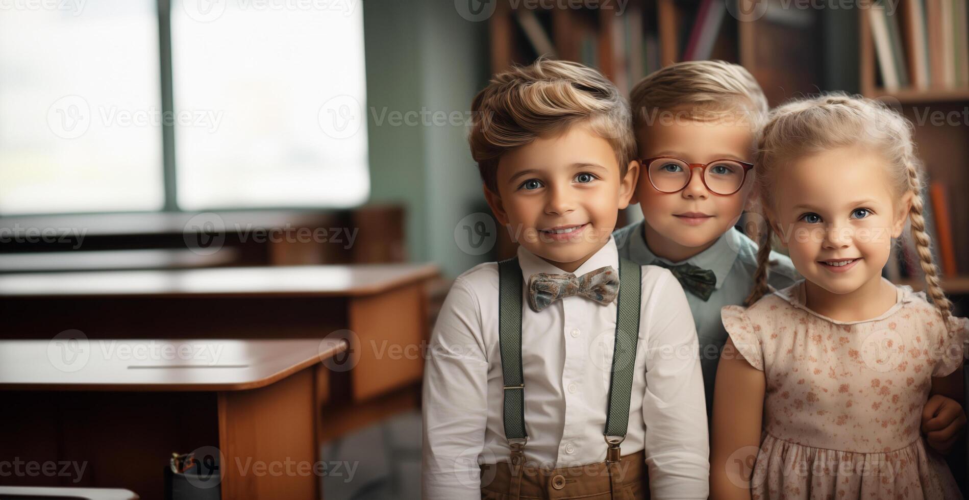 ai generiert hell und spielerisch freundlicher Umfeld. glücklich Momente im ein lichtdurchflutet Kindergarten. Banner foto