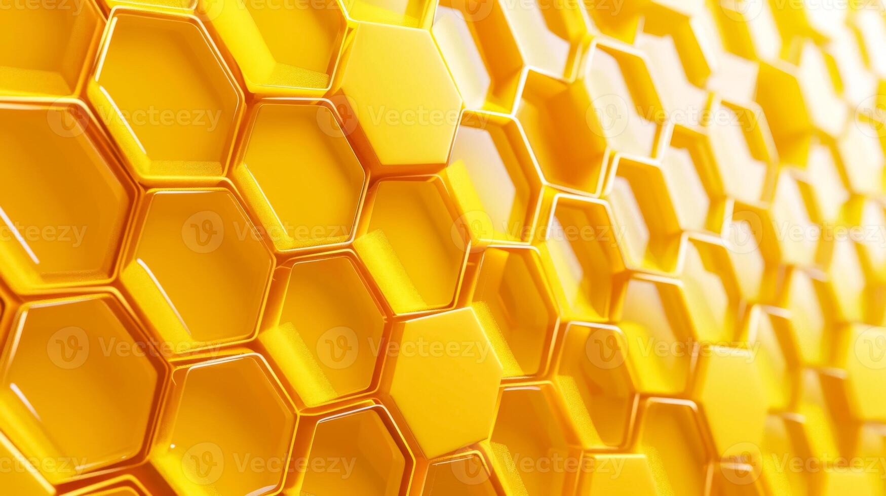 ai generiert Nahansicht Bild von ein nahtlos und glänzend golden Bienenwabe Struktur foto