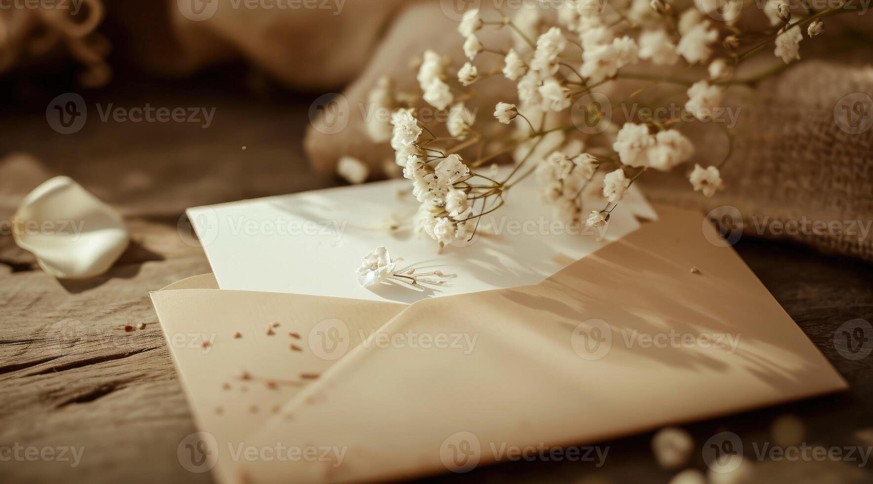 ai generiert elegant simpel Hochzeit Karte. foto