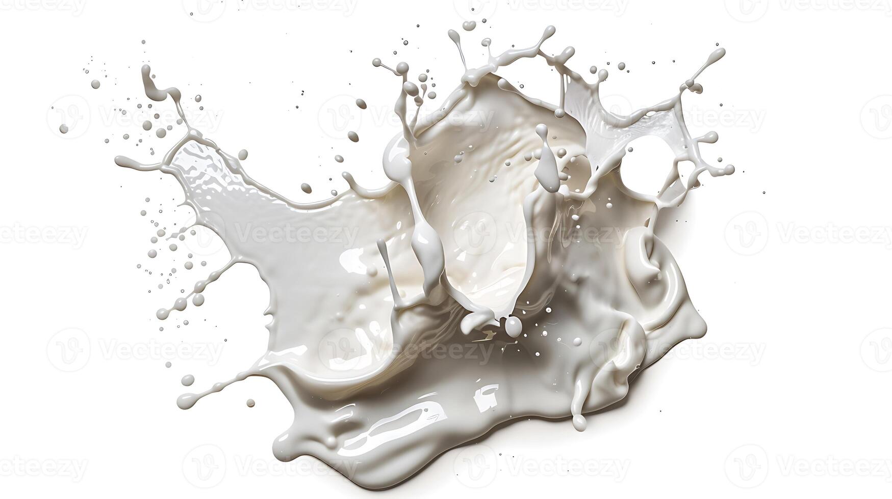 ai generiert Milch Spritzen isoliert auf Weiß Hintergrund foto