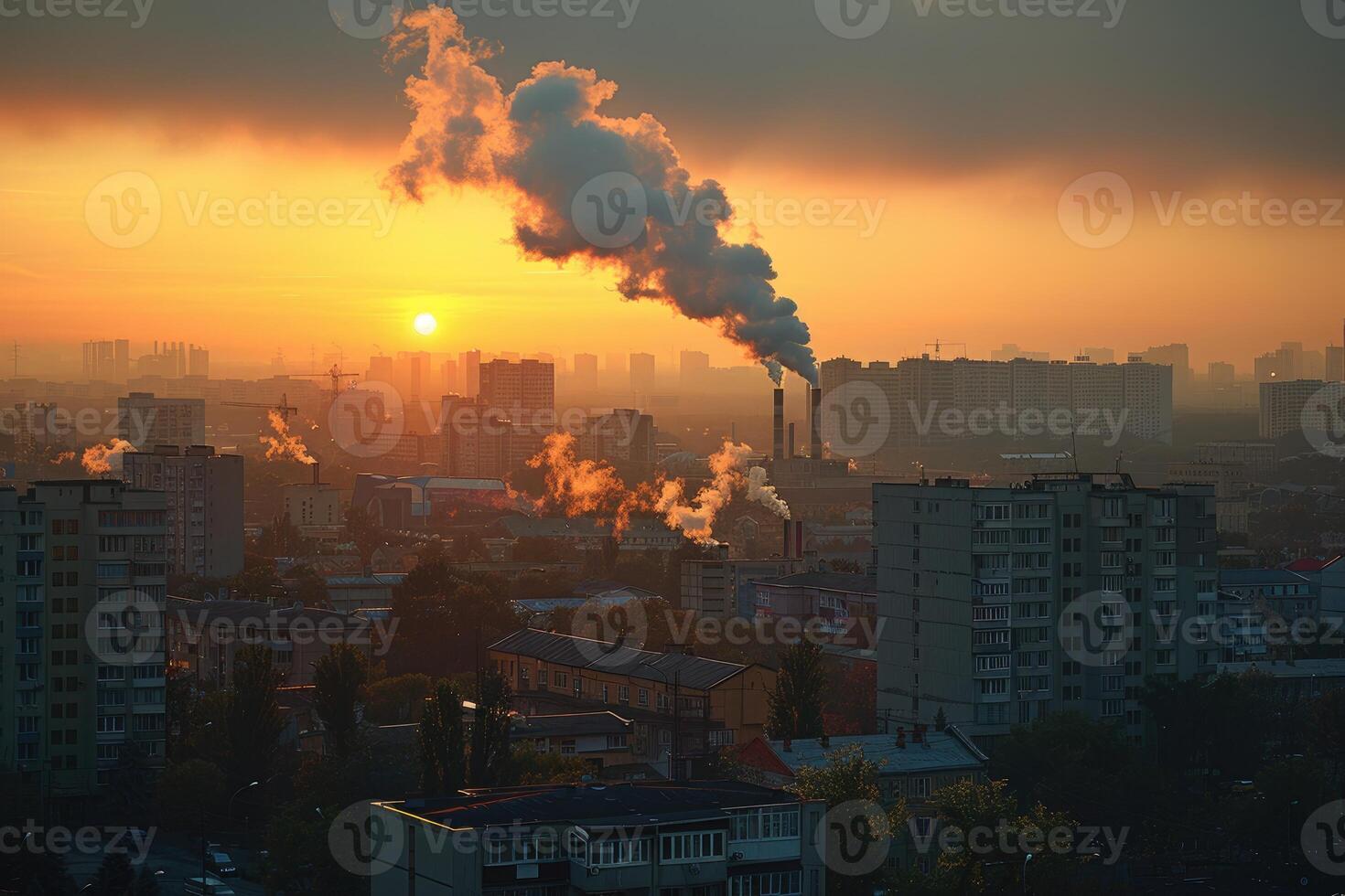ai generiert Luft Verschmutzung von Branchen Prozess Fachmann Fotografie foto
