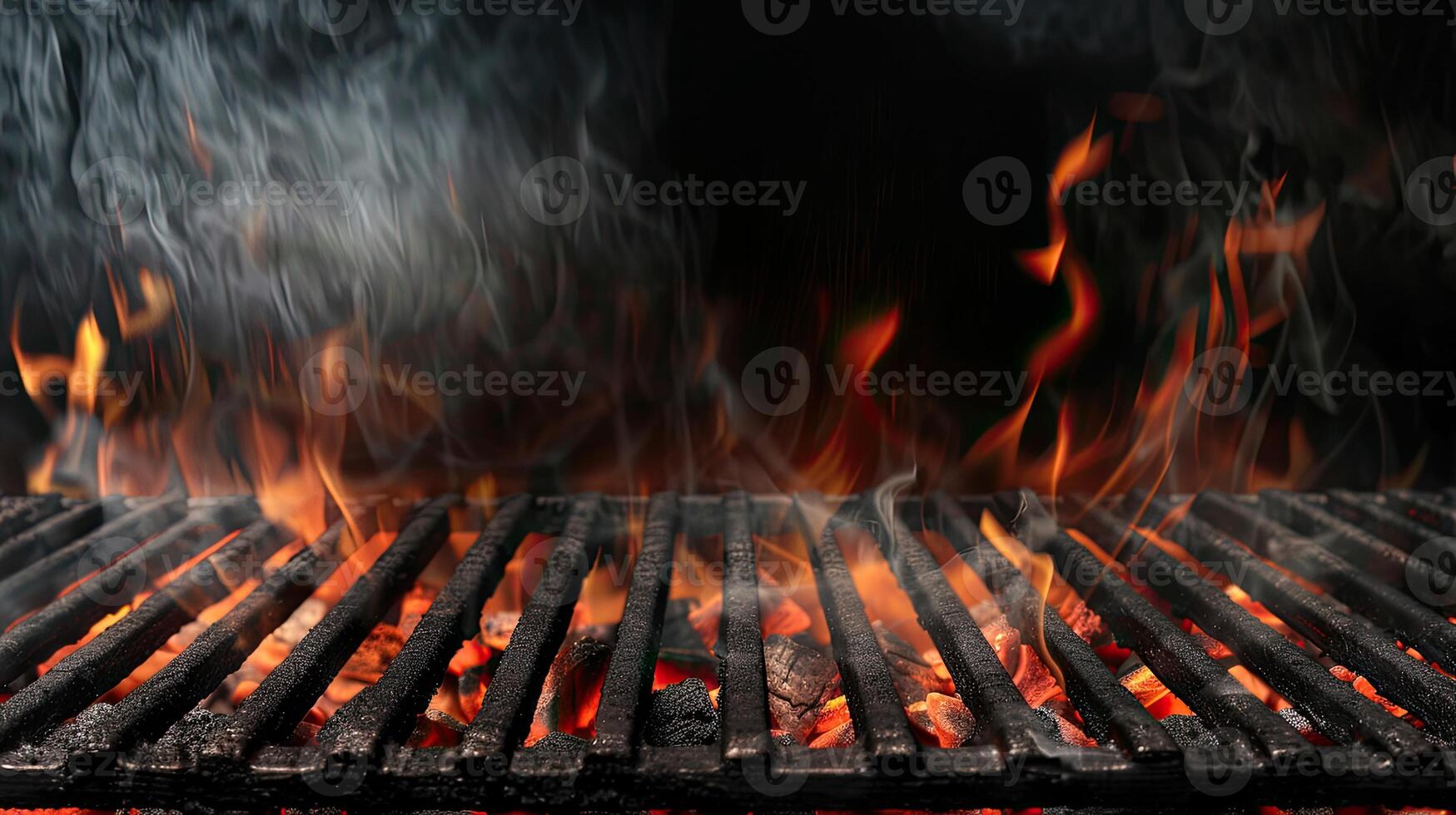 ai generiert flammend Grill Hintergrund foto