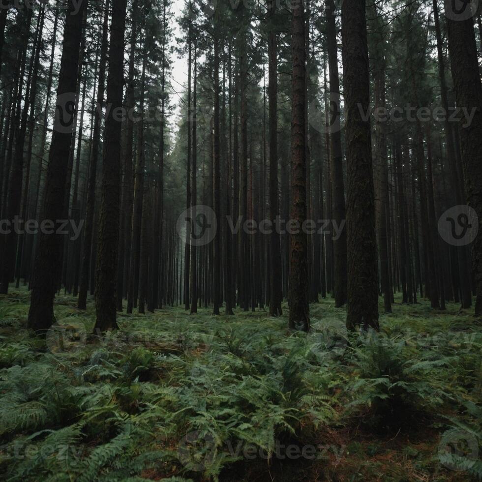 ai generiert ein Aussicht von Wald foto