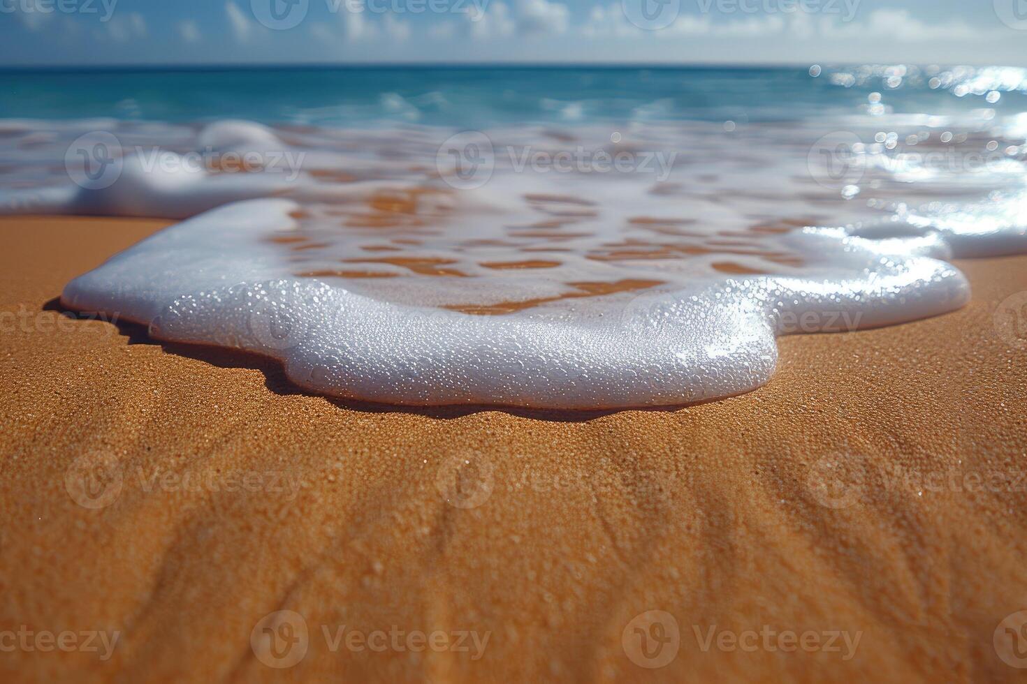 ai generiert Strand Sand mit Ozean Landschaft Fachmann Fotografie foto