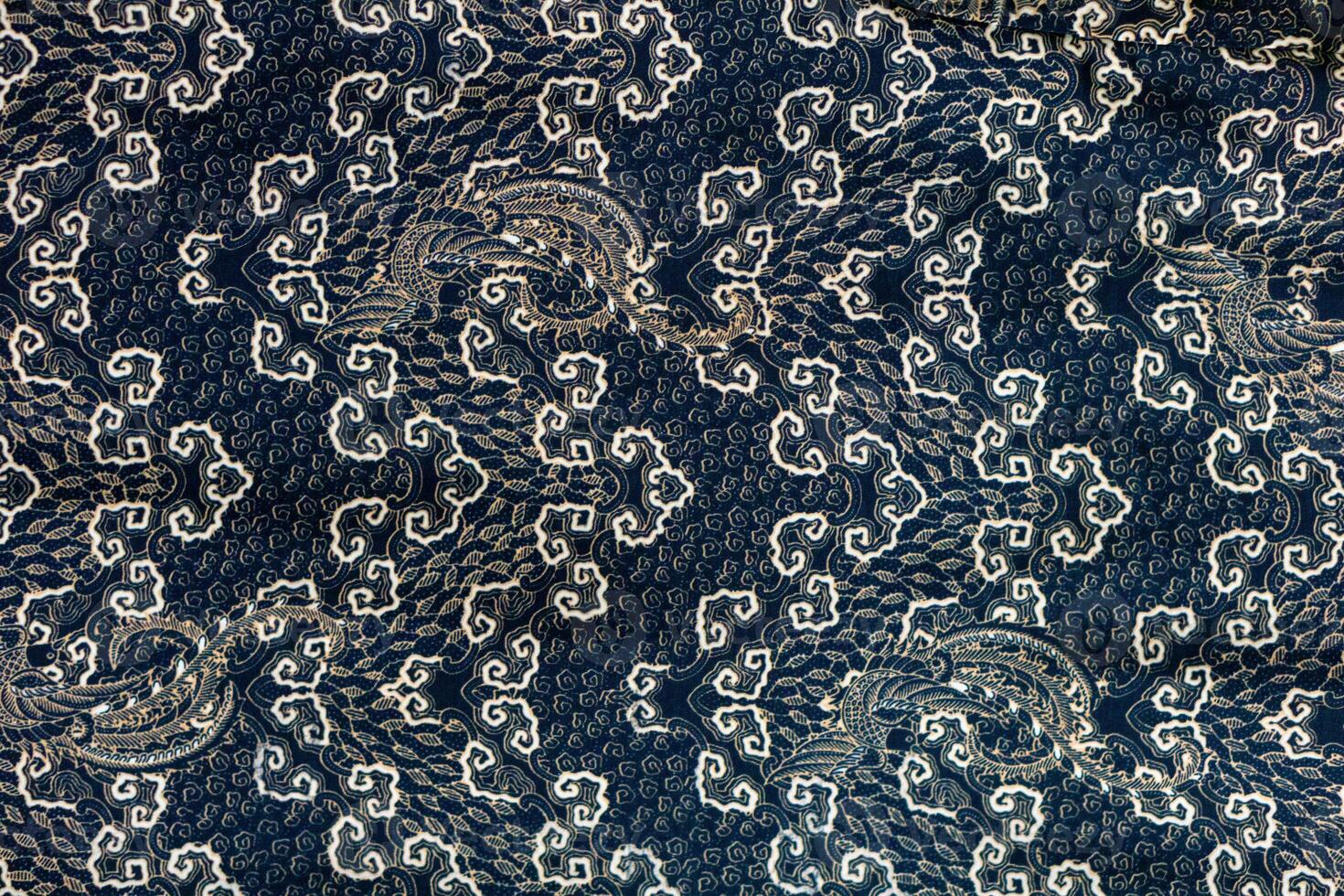ein traditionell indonesisch Stoff, nämlich Batik Tuch. Indonesien mit elegant klassisch Motiv foto