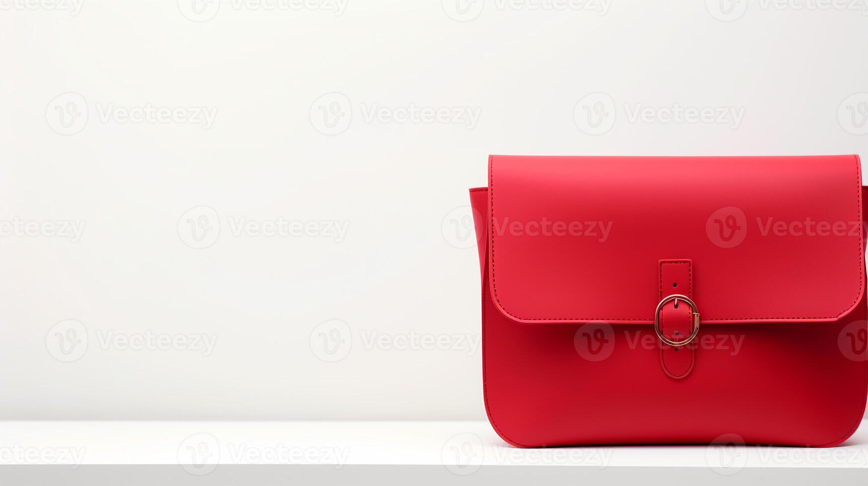 ai generiert rot Crossbody Tasche isoliert auf Weiß Hintergrund mit Kopieren Raum zum Werbung. ai generiert foto