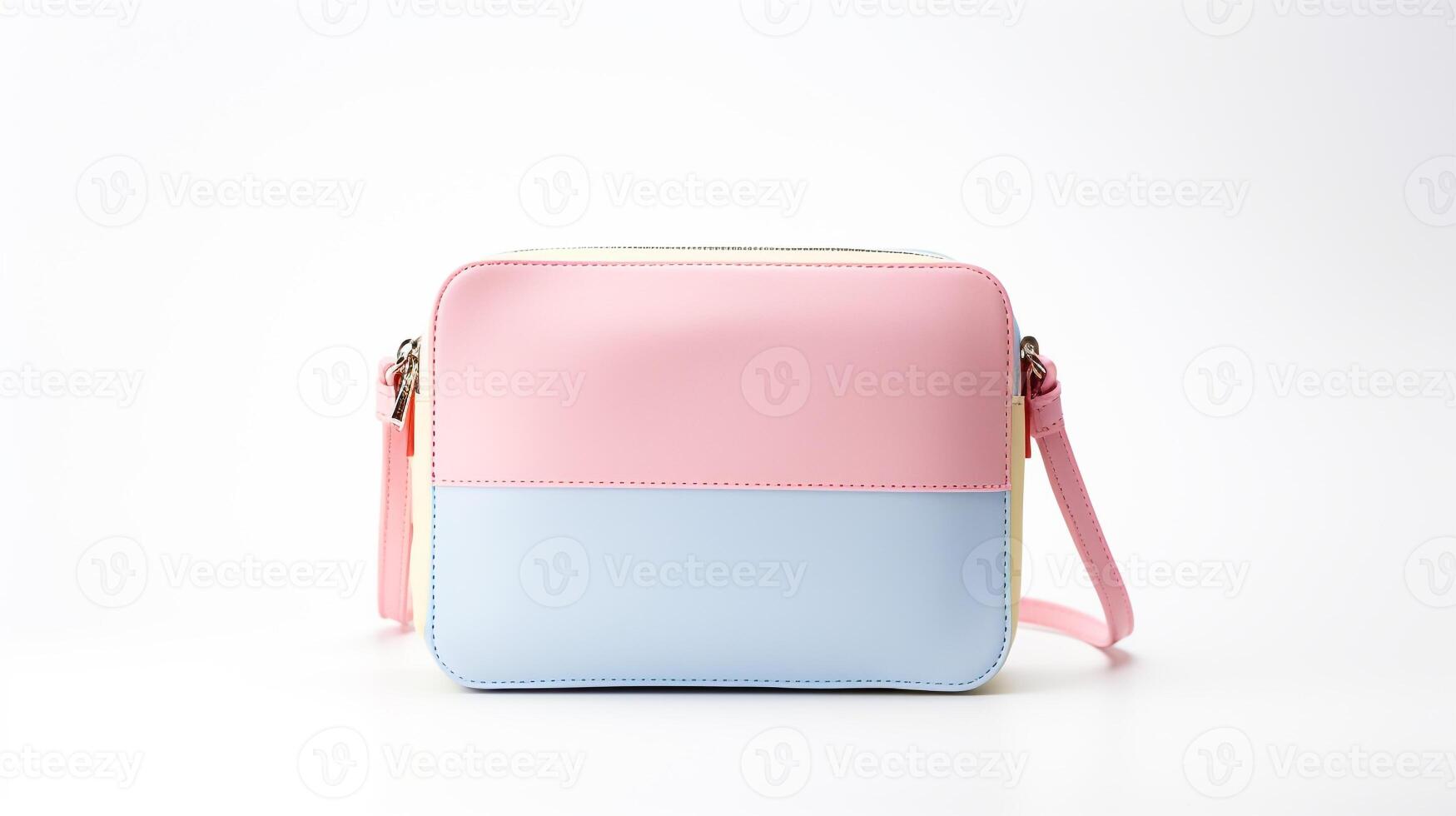 ai generiert Pastell- Farben Crossbody Tasche isoliert auf Weiß Hintergrund mit Kopieren Raum zum Werbung. ai generiert foto