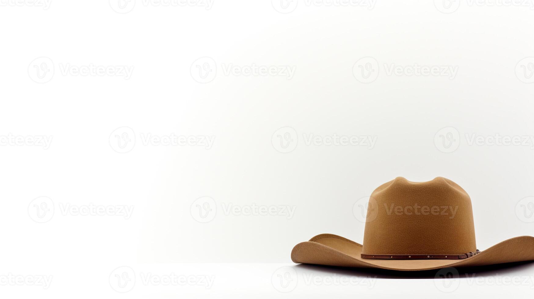 ai generiert Foto von bräunen Cowboy Hut isoliert auf Weiß Hintergrund. ai generiert