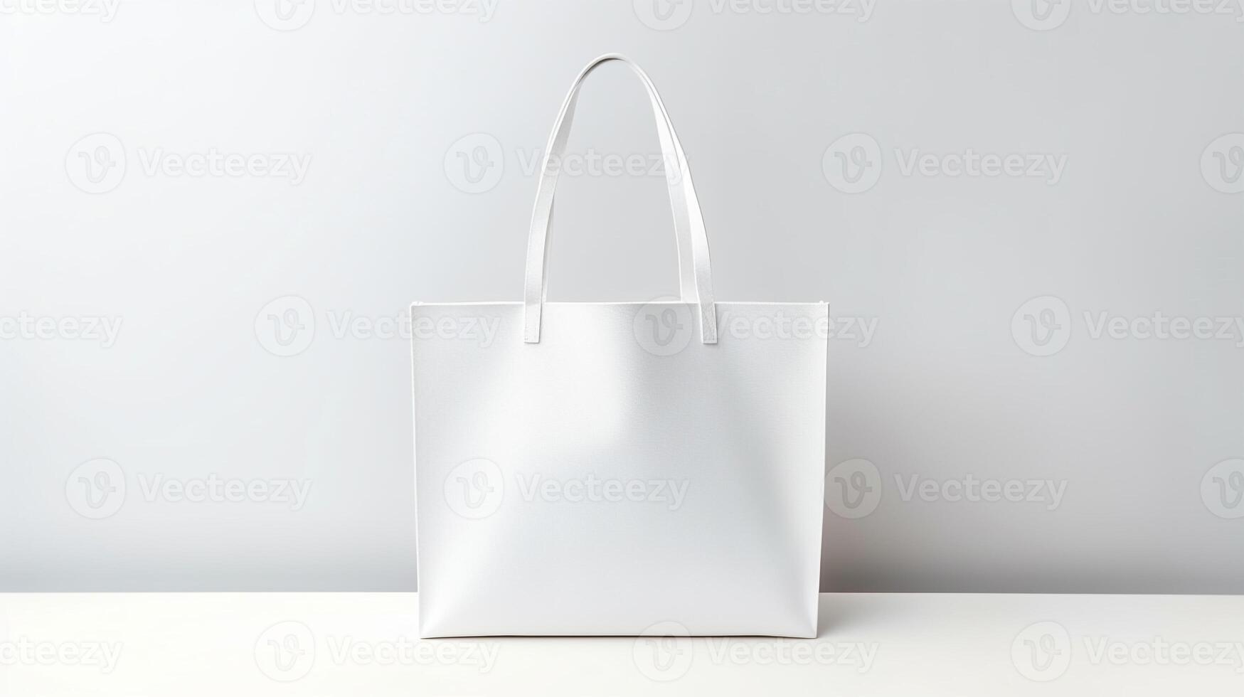 ai generiert Weiß Tasche Tasche isoliert auf Weiß Hintergrund mit Kopieren Raum zum Werbung. ai generiert foto