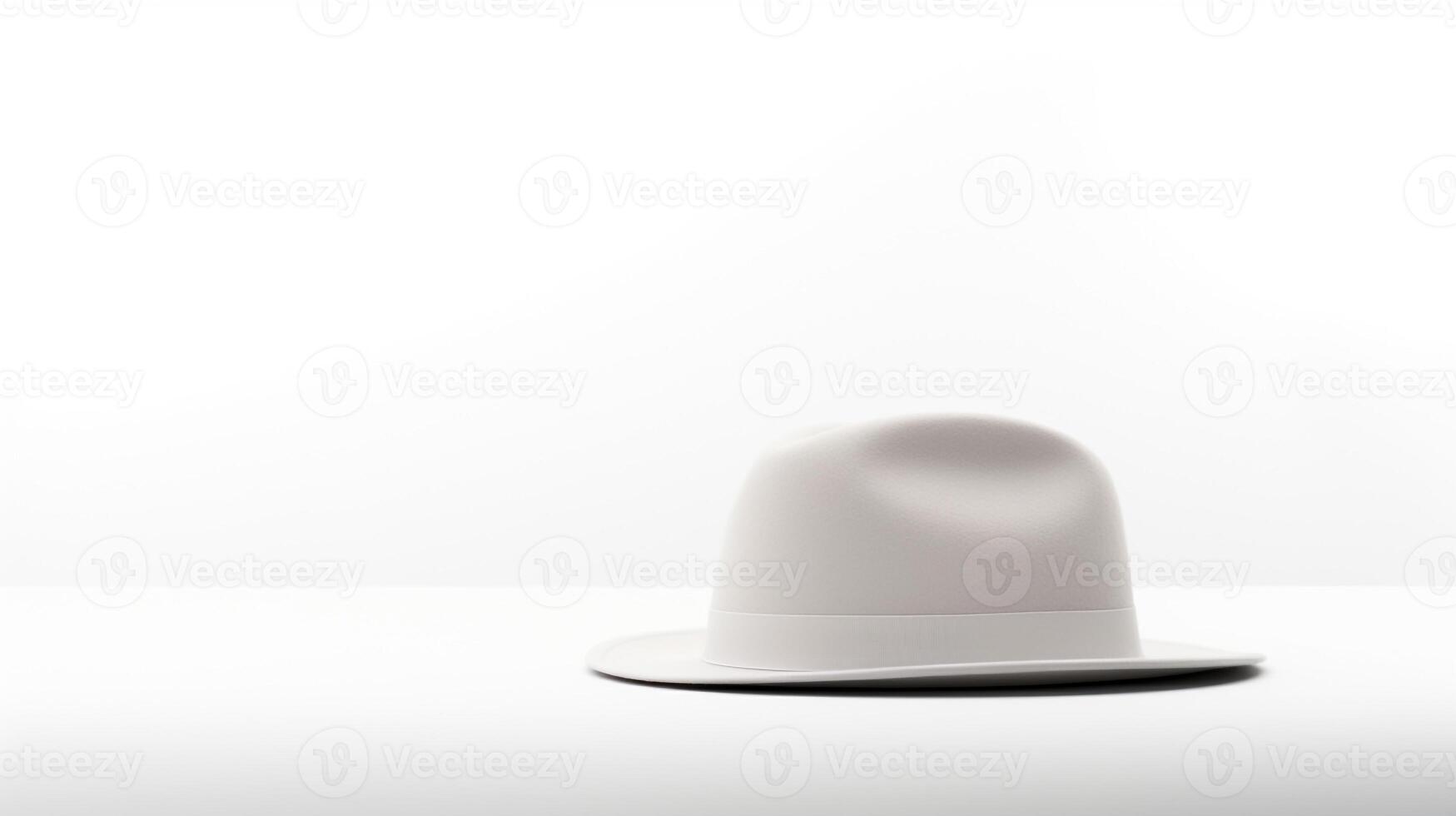 ai generiert Foto von Weiß trilby Hut isoliert auf Weiß Hintergrund. ai generiert