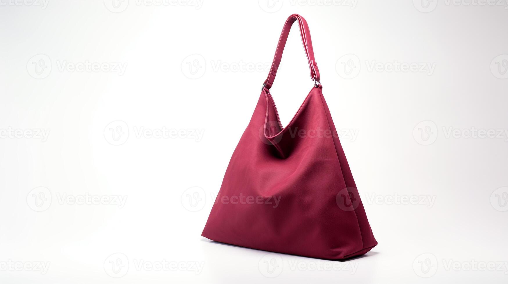 ai generiert Burgund Hobo Tasche isoliert auf Weiß Hintergrund mit Kopieren Raum zum Werbung. ai generiert foto