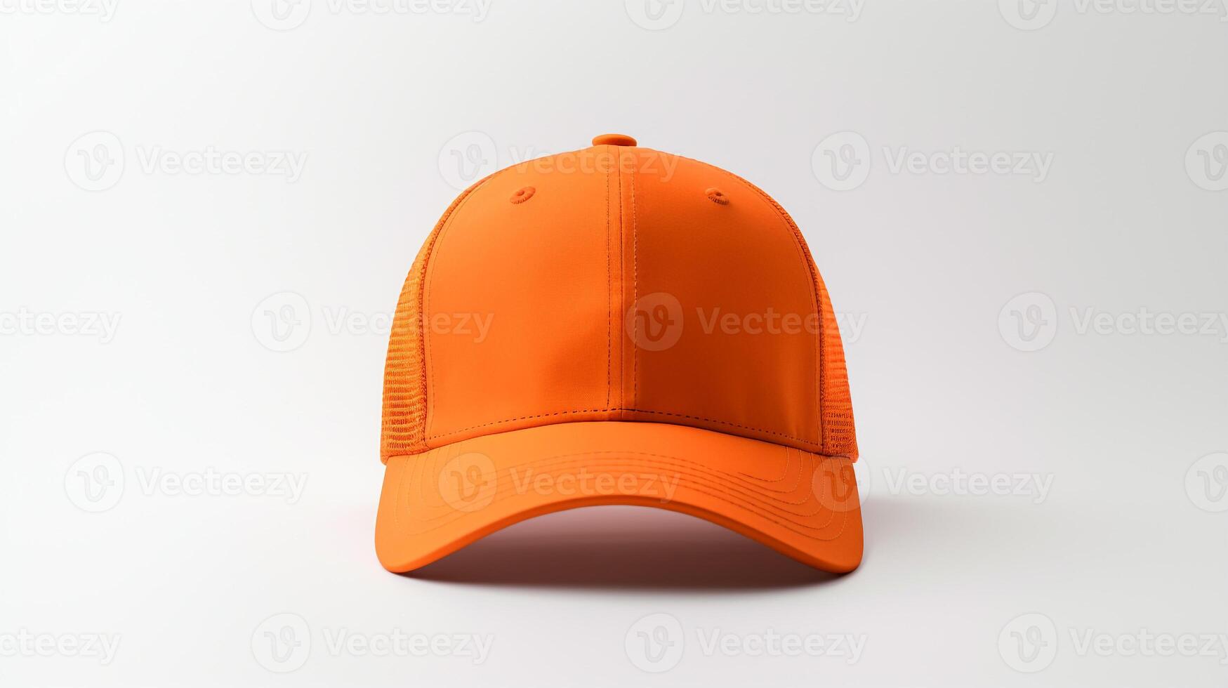 ai generiert Foto von Orange Trucker Deckel isoliert auf Weiß Hintergrund. ai generiert