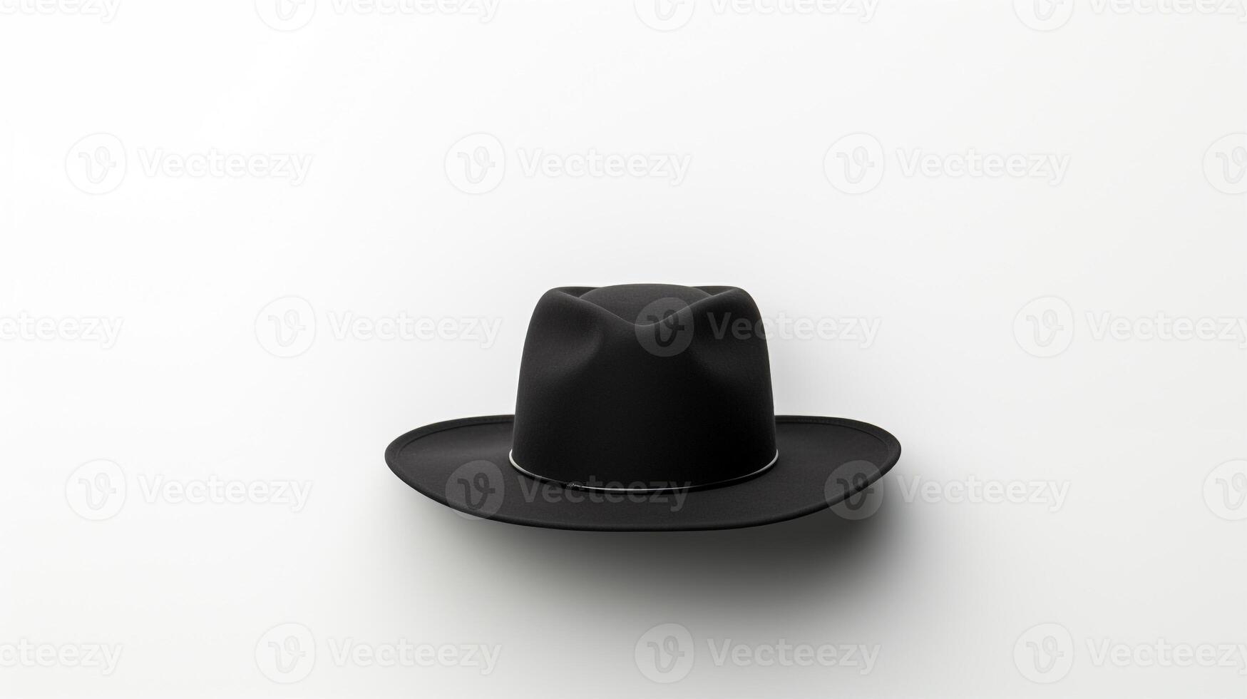 ai generiert Foto von schwarz Cowboy Hut isoliert auf Weiß Hintergrund. ai generiert