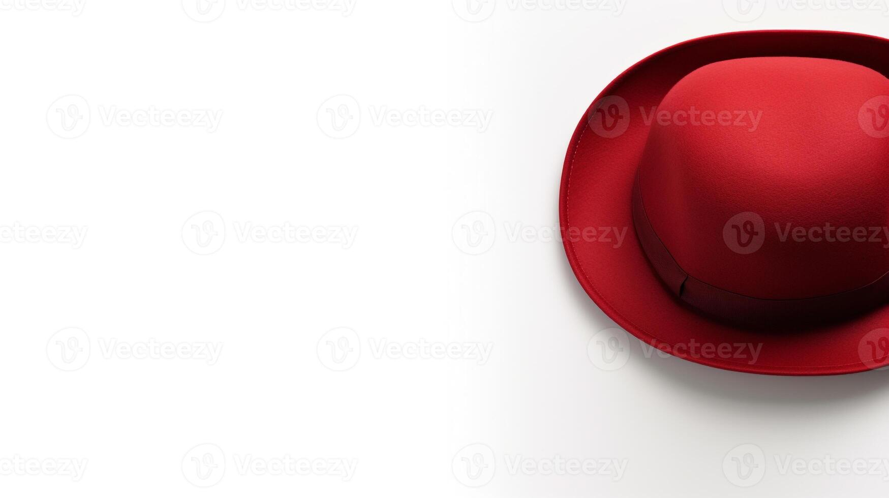 ai generiert Foto von rot Bowler Hut isoliert auf Weiß Hintergrund. ai generiert
