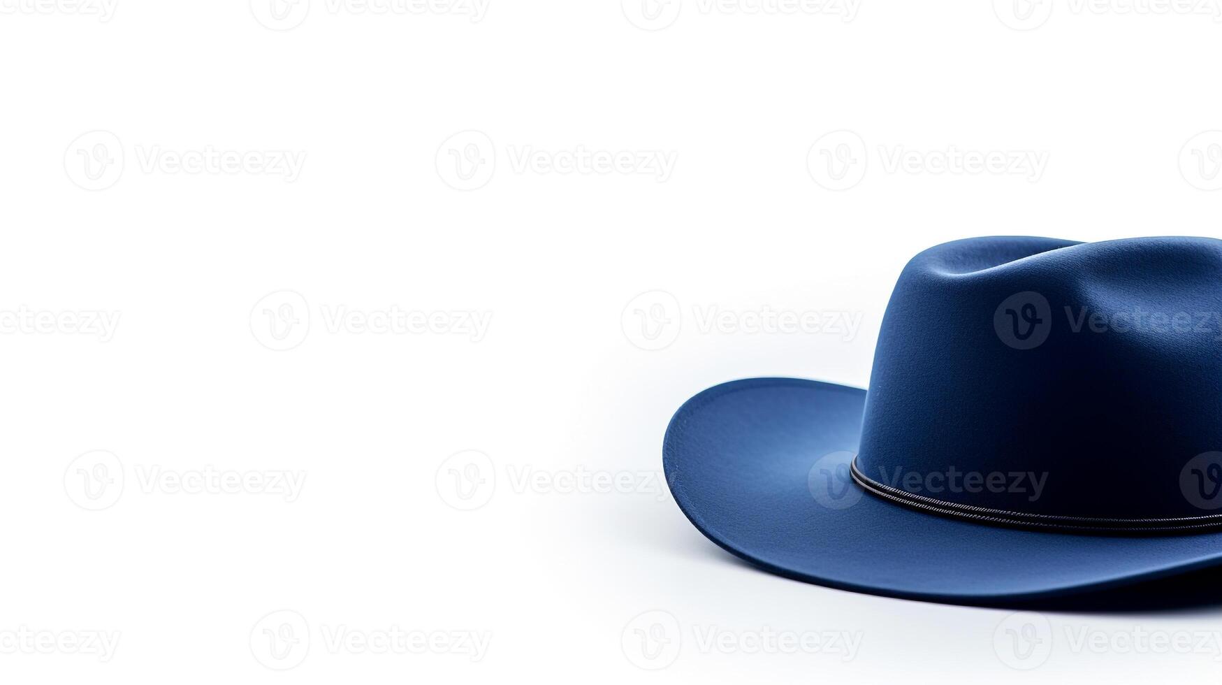 ai generiert Foto von Blau Cowboy Hut isoliert auf Weiß Hintergrund. ai generiert