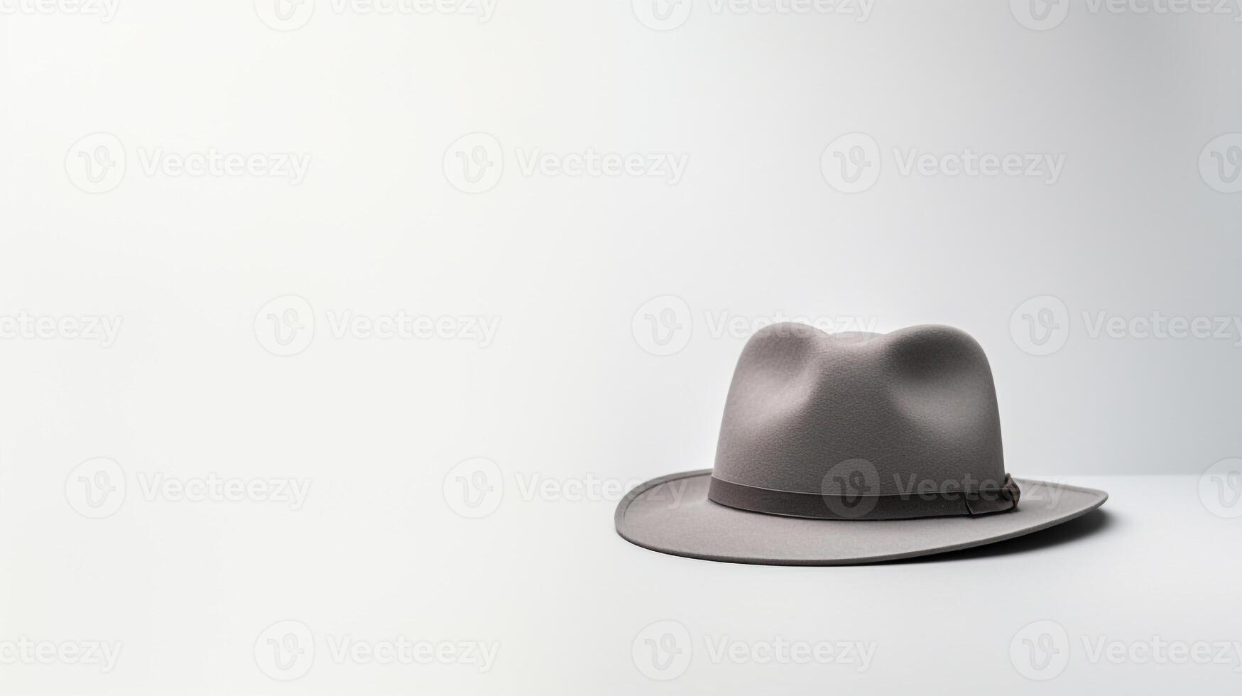 ai generiert Foto von grau Fedora Hut isoliert auf Weiß Hintergrund. ai generiert