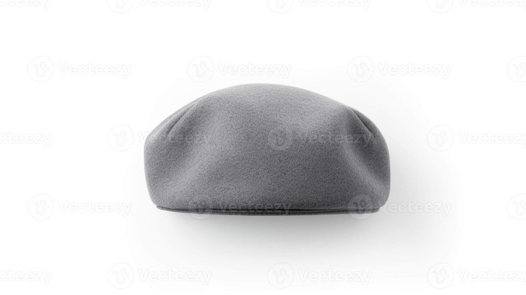 ai generiert Foto von grau Baskenmütze Hut isoliert auf Weiß Hintergrund. ai generiert
