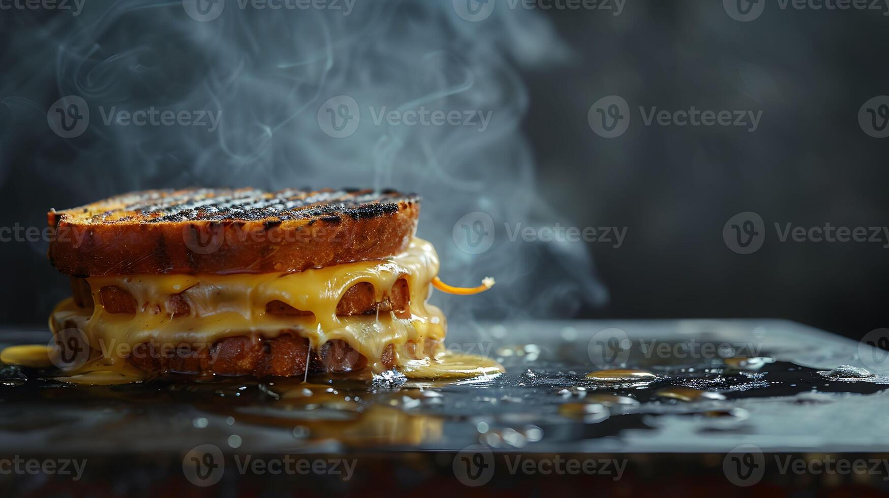 ai generiert gegrillt Käse Sandwich golden Kruste schmelzen Mitte foto