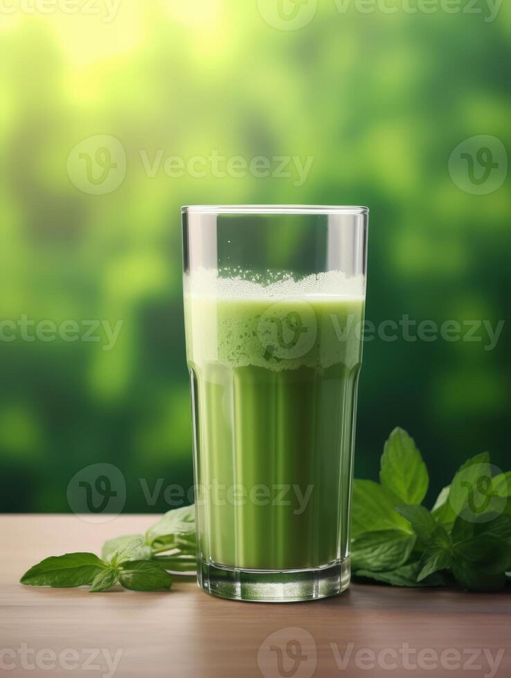 ai generiert ein Glas von Gemüse Smoothie foto