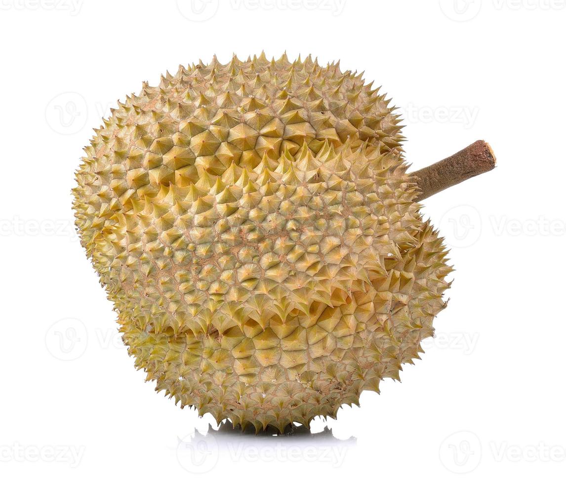 Durianfrucht isoliert auf weißem Hintergrund foto