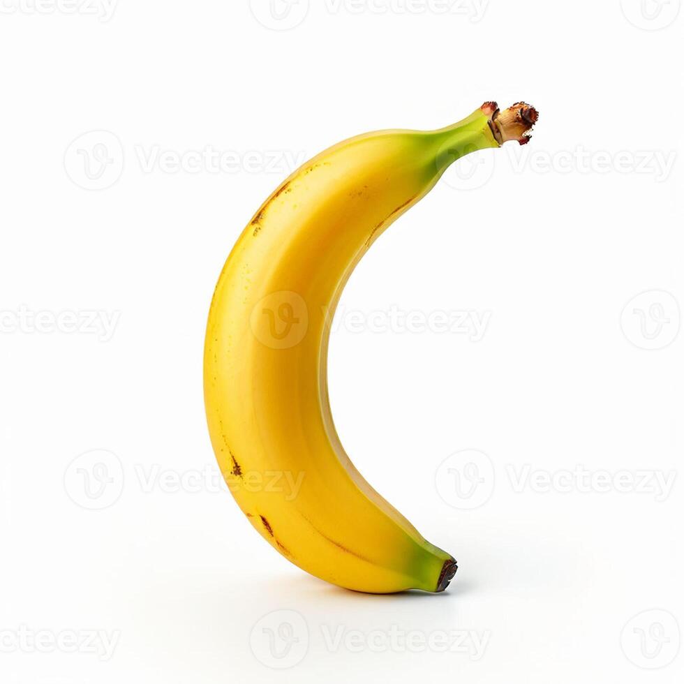 ai generiert Banane mit klar Weiß Hintergrund foto