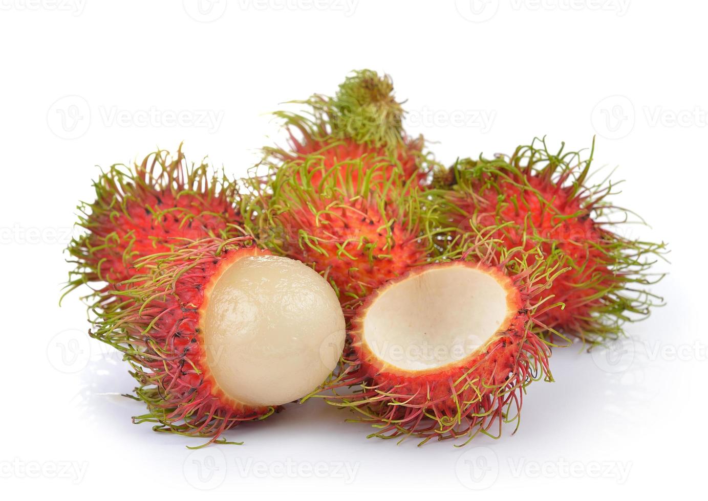 Rambutan auf weißem Hintergrund foto