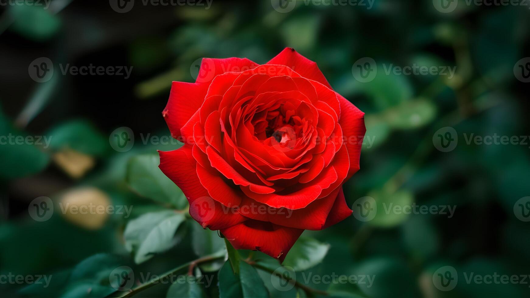 ai generiert groß rot Rose Blume isoliert auf Single Weiß Hintergrund foto