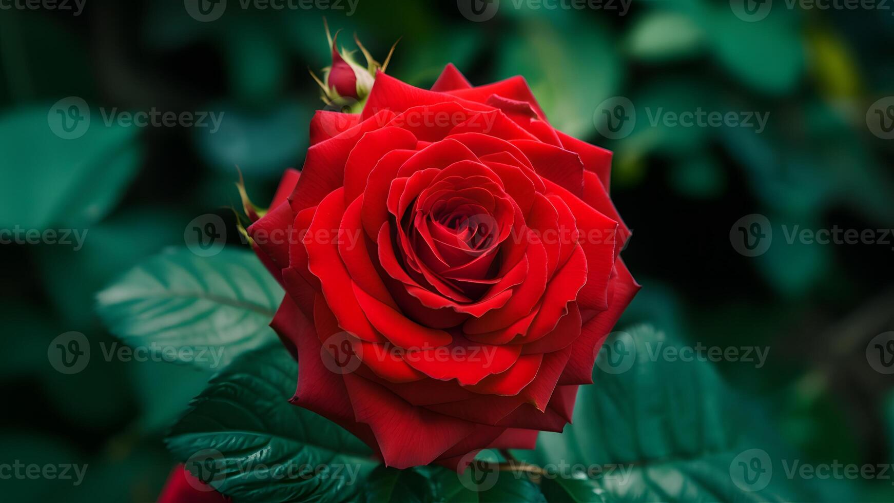 ai generiert groß rot Rose Blume isoliert auf Single Weiß Hintergrund foto