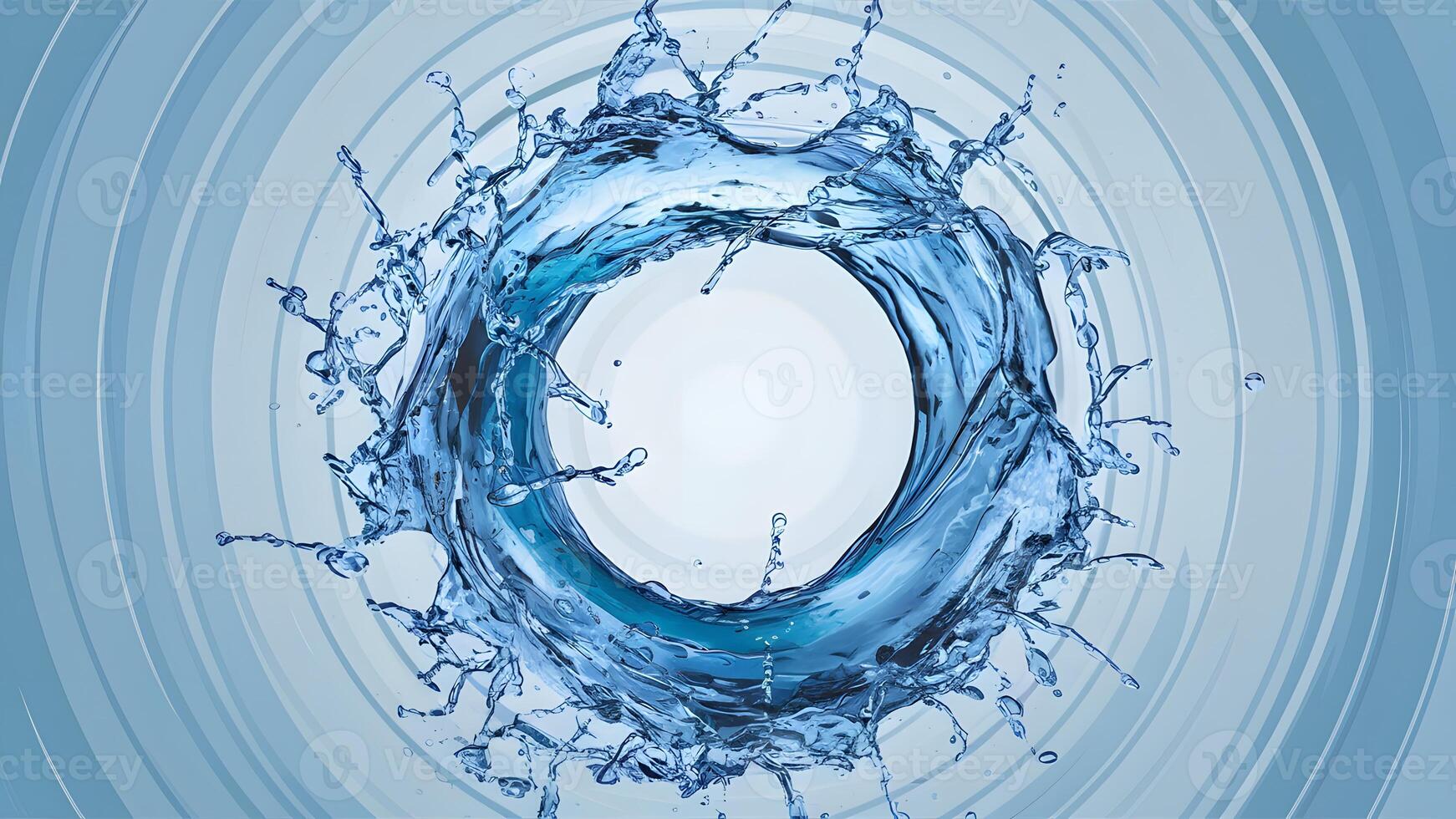 ai generiert klar isoliert Weiß Hintergrund mit Blau wirbelnd Wasser Spritzen foto