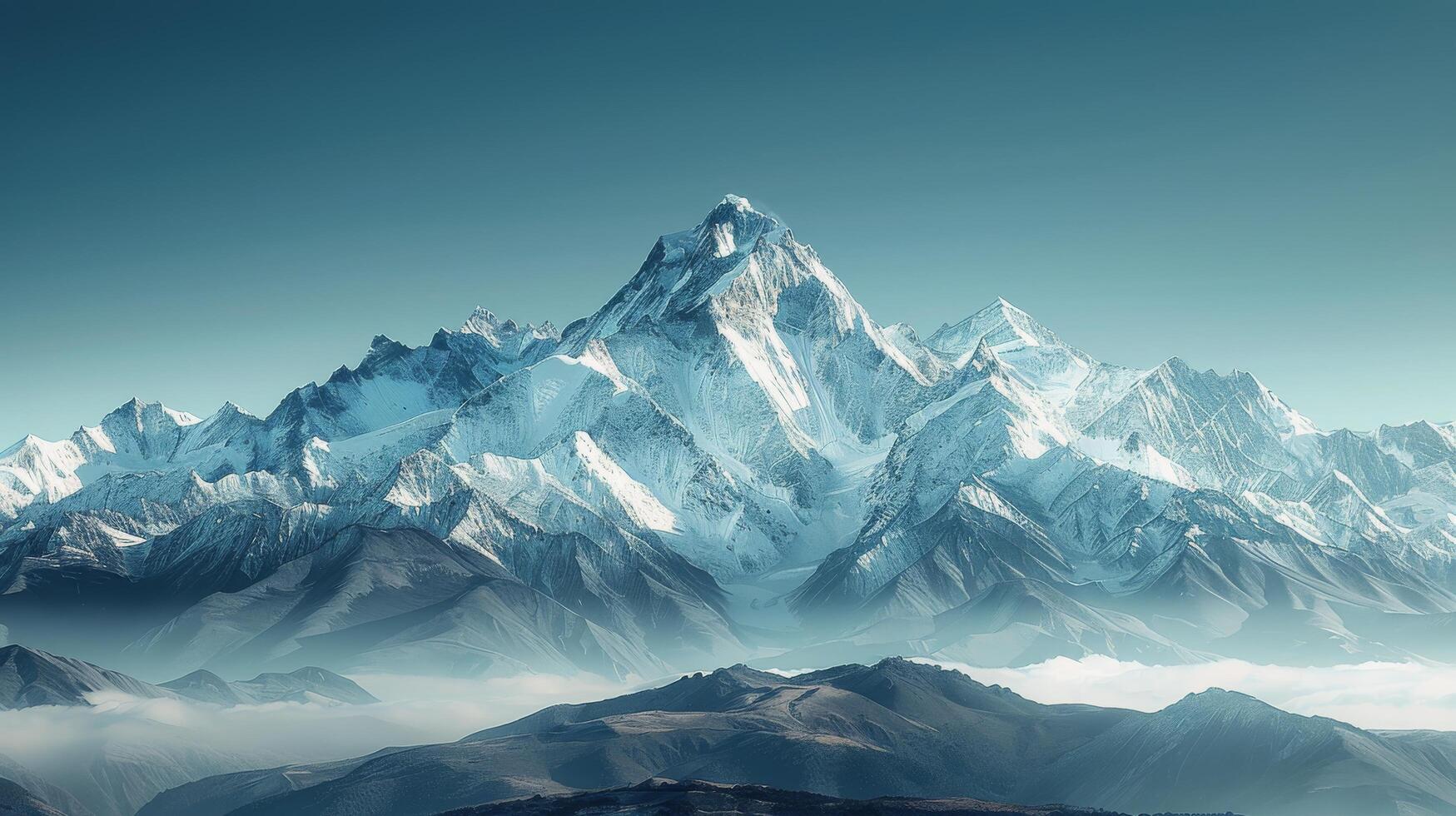 ai generiert majestätisch Berg Angebot mit Wolken foto