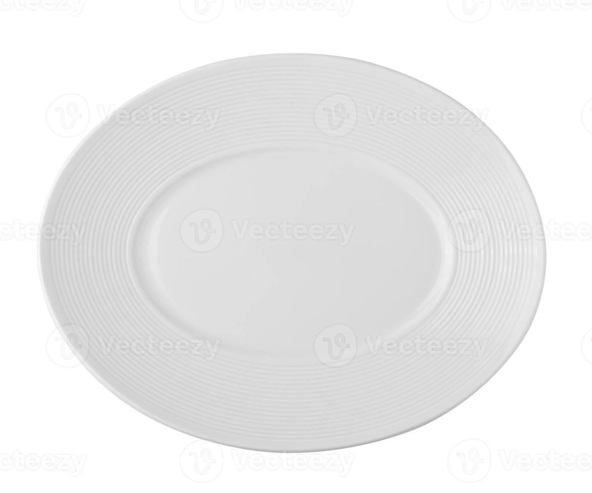 weiße Platte lokalisiert auf weißem Hintergrund foto