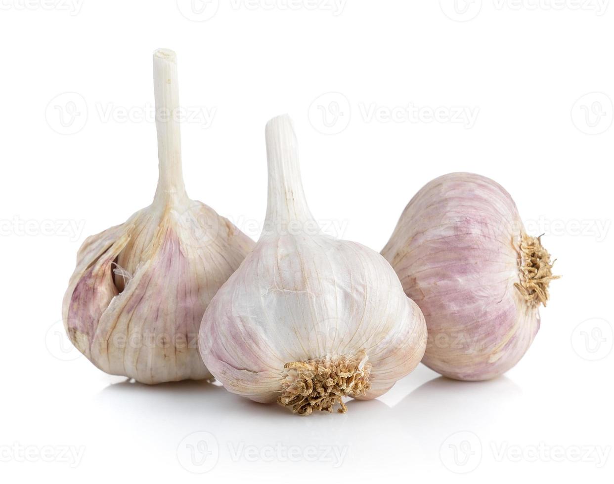 Knoblauch auf weißem Hintergrund foto