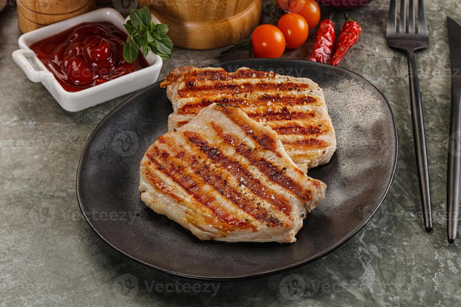 lecker gegrillt Schweinefleisch Fleisch Steak foto