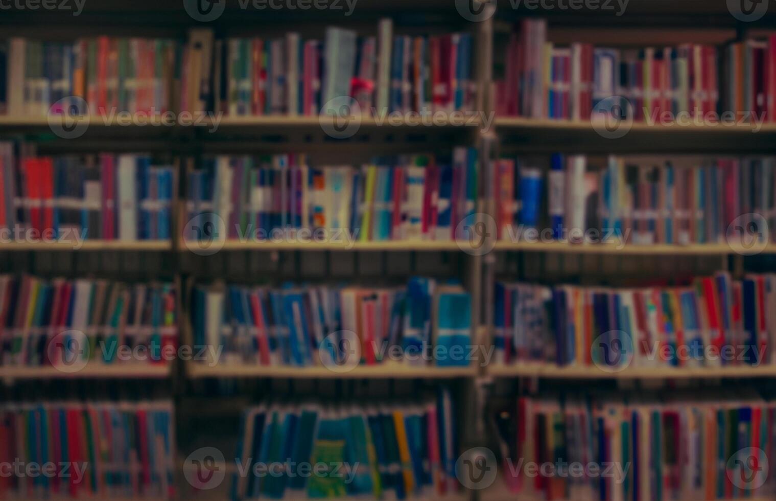 Bibliothek Träume, Mauer montiert Bücherregal im Sanft Fokus. foto